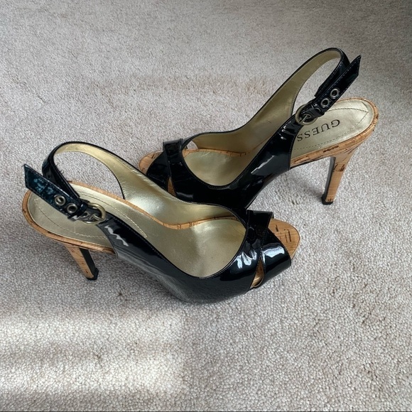 Guess Patton Leather Open Toe Hi-Heel Sandals - Picture 7 of 10